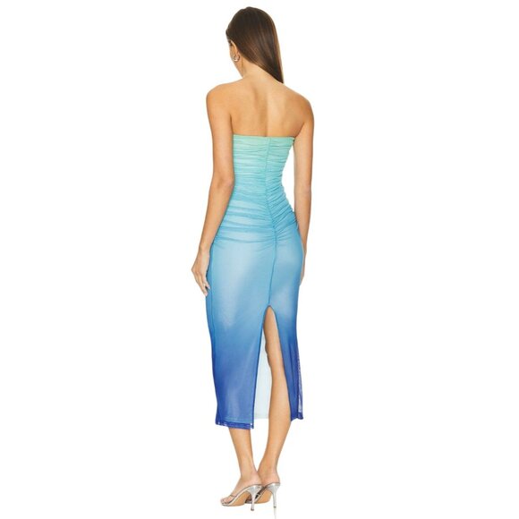 Runaway The Label Kendall Dress in Aqua Ombre XSmall New Womens Midi - Picture 2 of 16